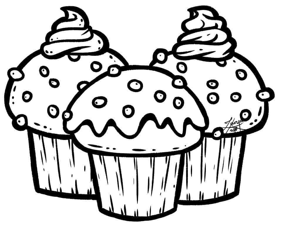 Cupcake coloring pages