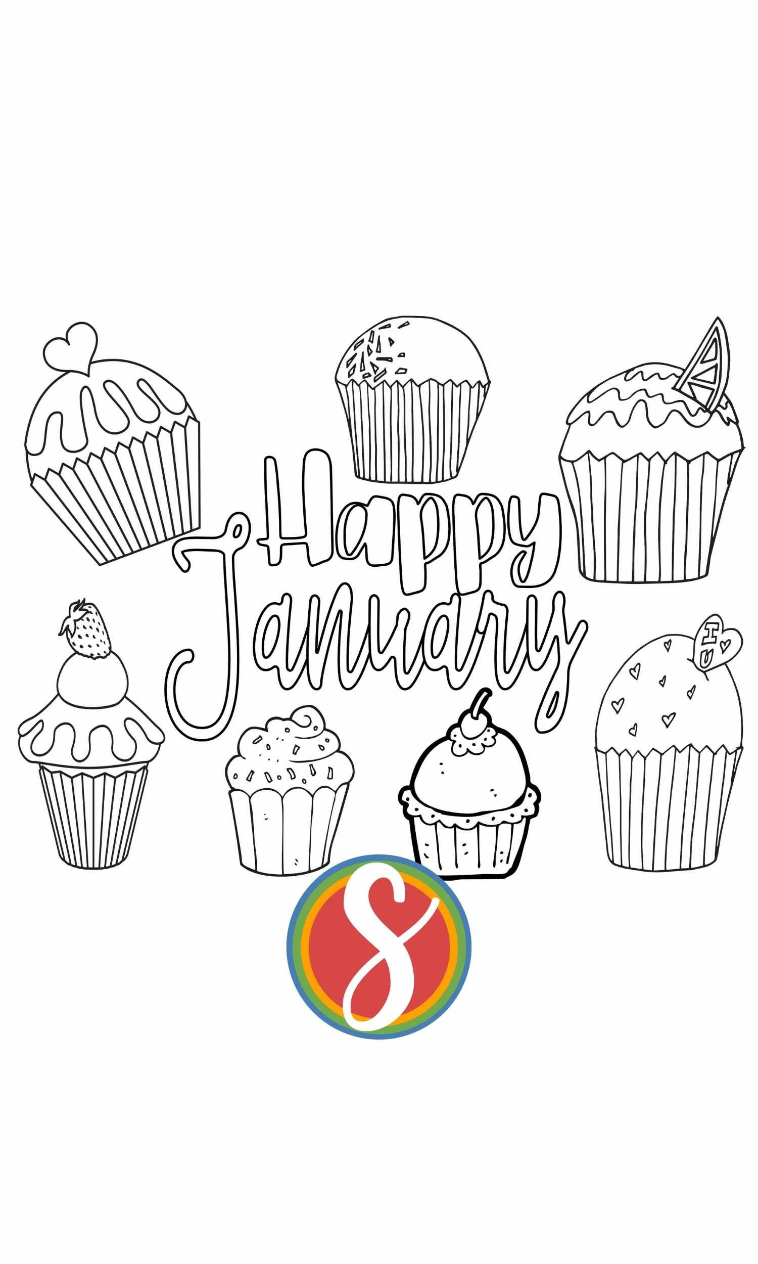Free cupcake coloring pages â stevie doodles