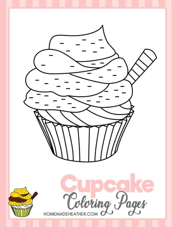 Free printable cupcake coloring pages homemade heather