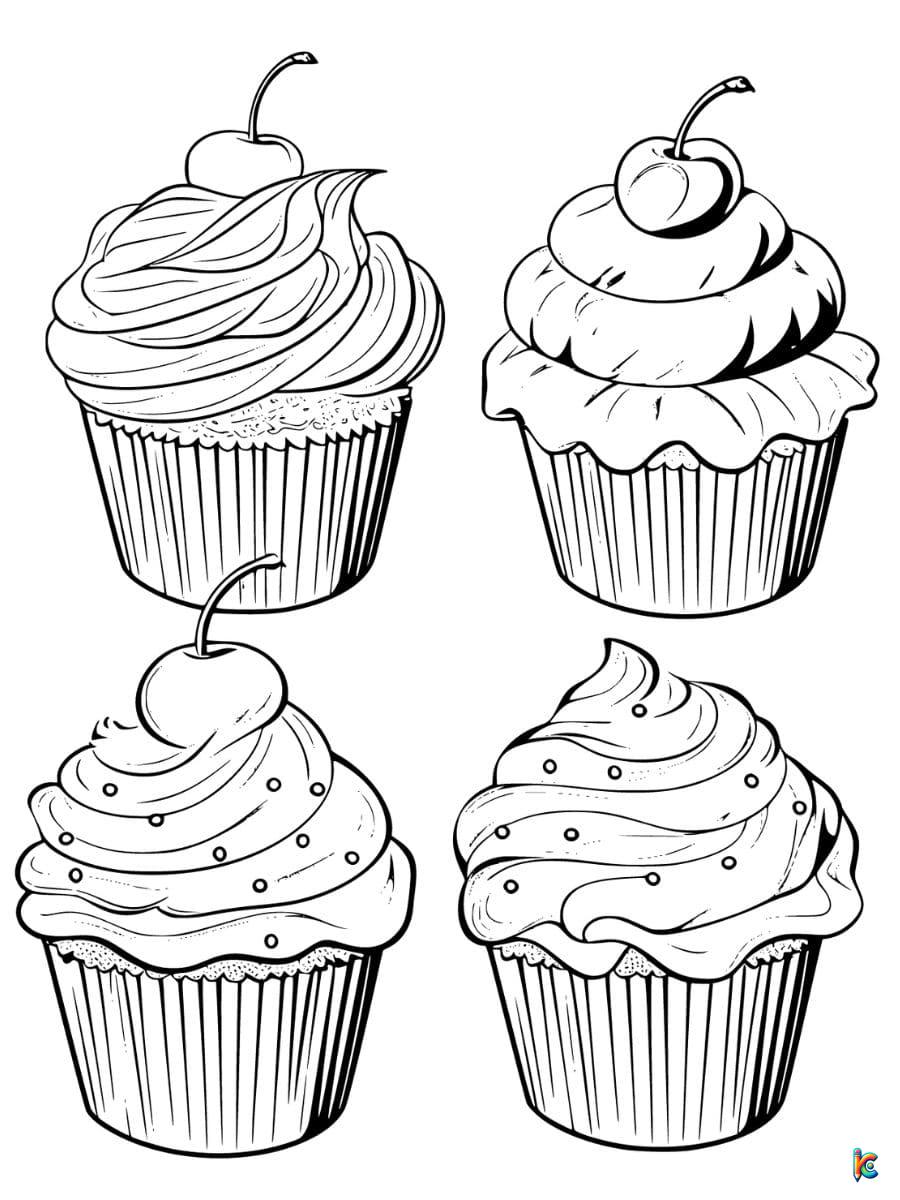 Cupcake coloring pages â
