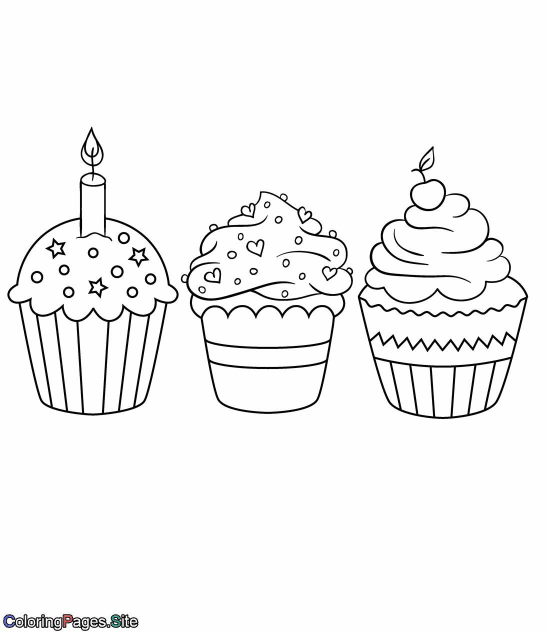 Cupcakes coloring page