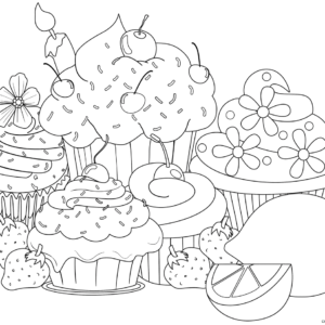 Cupcake coloring pages printable for free download