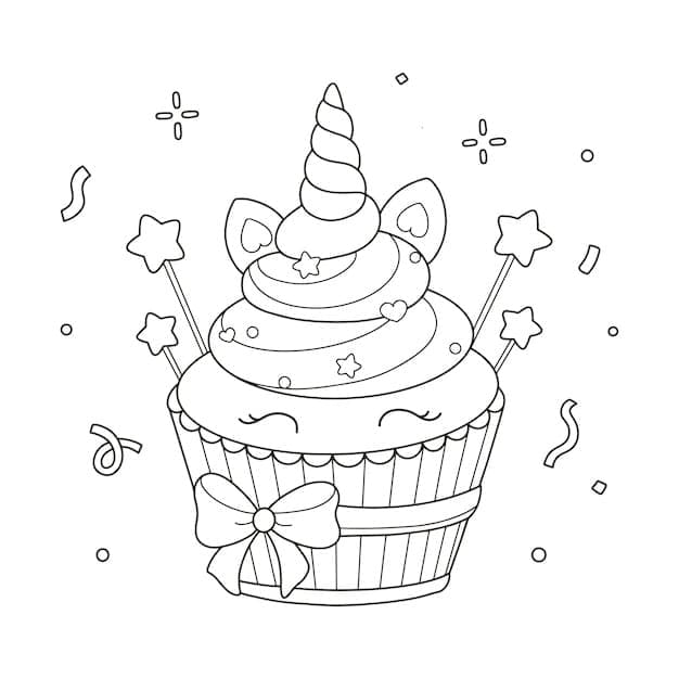 Cupcake coloring pages