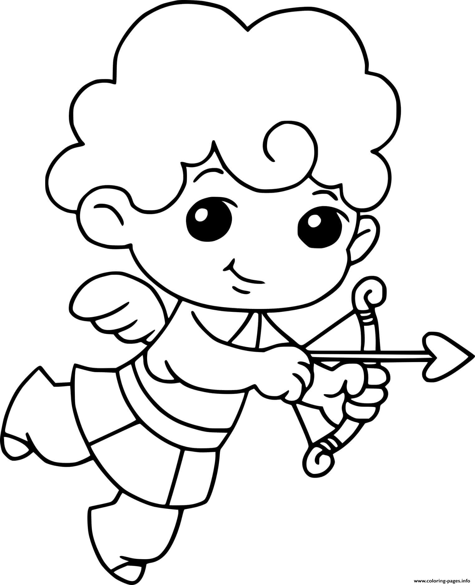 Cute cupid coloring page printable