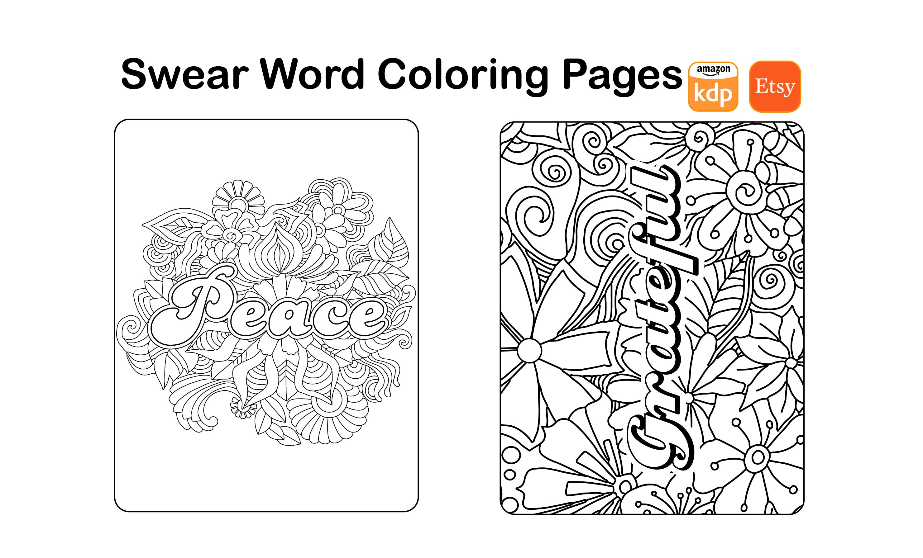 Create digital hand drawn swear word coloring pages by aklimabernard