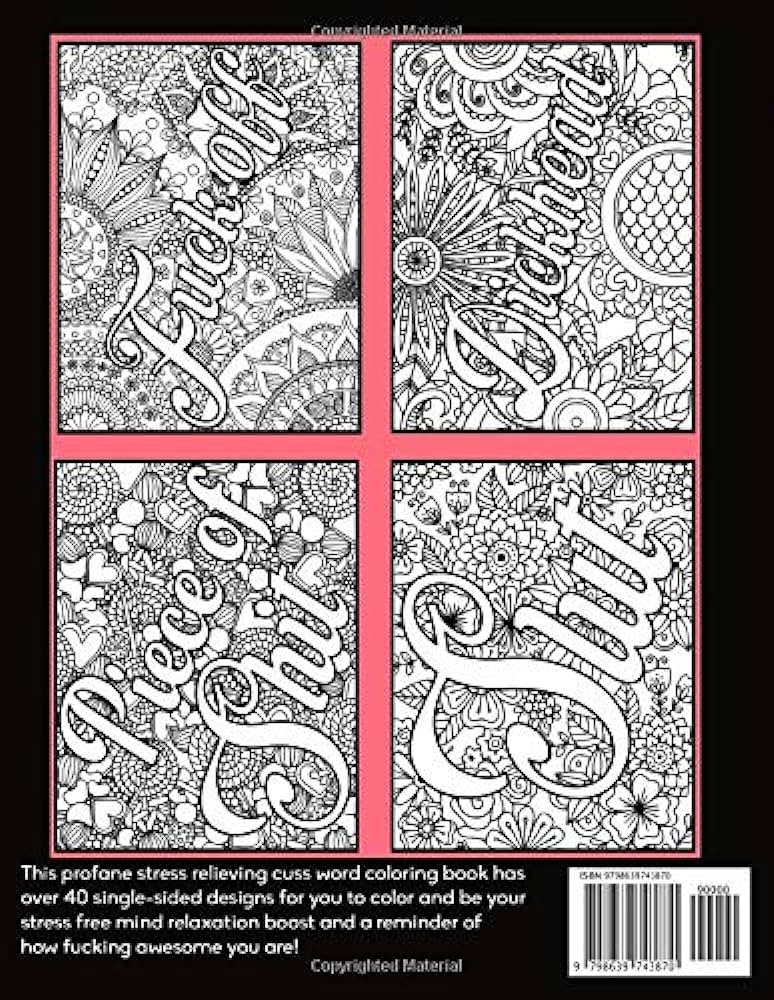 Swear words coloring book for adults cuss and color swear word coloring book for adults
