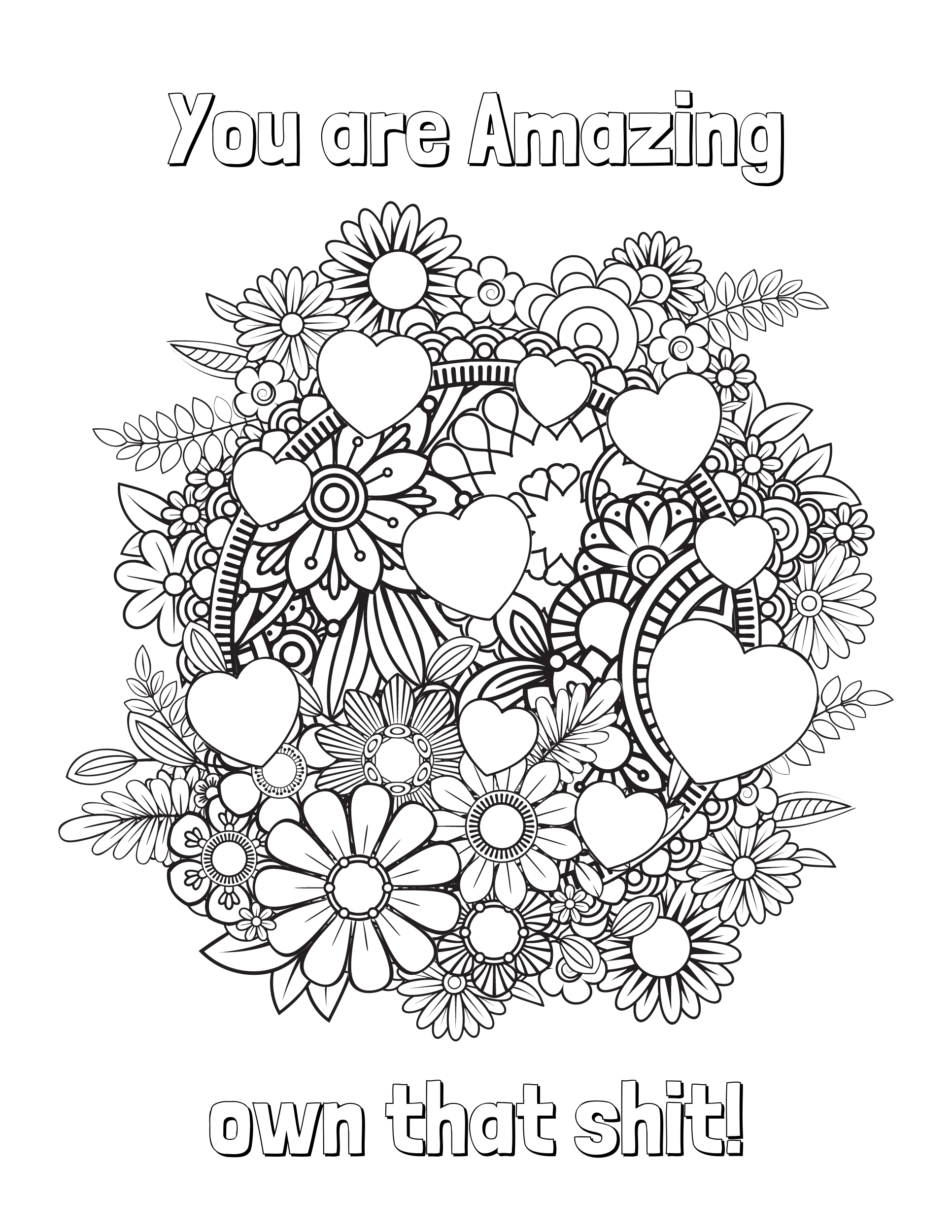 Printable motivational swear word coloring pages for adults funny swe