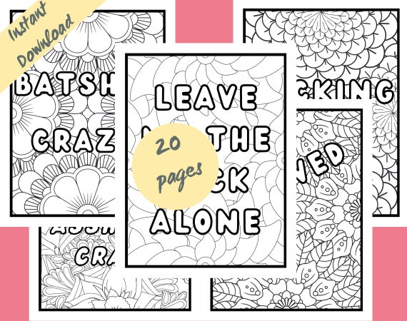 Cuss word coloring pages volume swearing colouring for adults dirty printable instant download adult coloring page printable