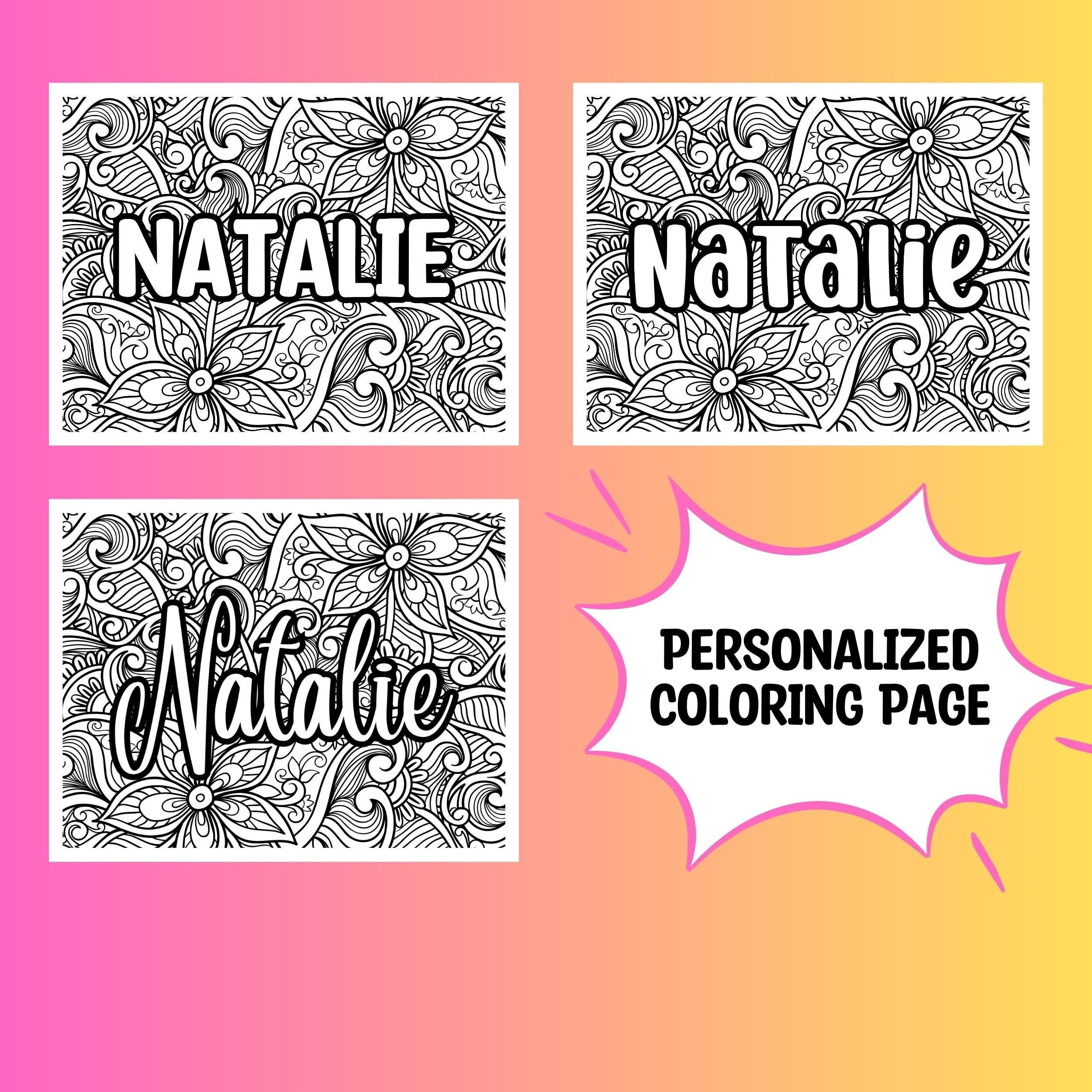 Printable custom name and phrase coloring page for adults and kids