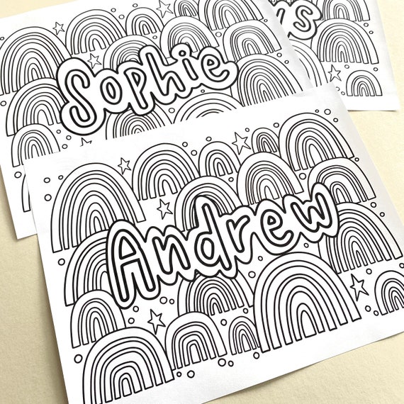 Personalized coloring page name coloring page kids coloring page custom coloring page rainbow coloring page coloring pages kids pages