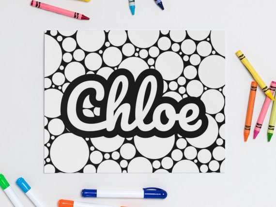 Digital name coloring page custom printable coloring page personalized coloring page name print kids color adults color coloring gift