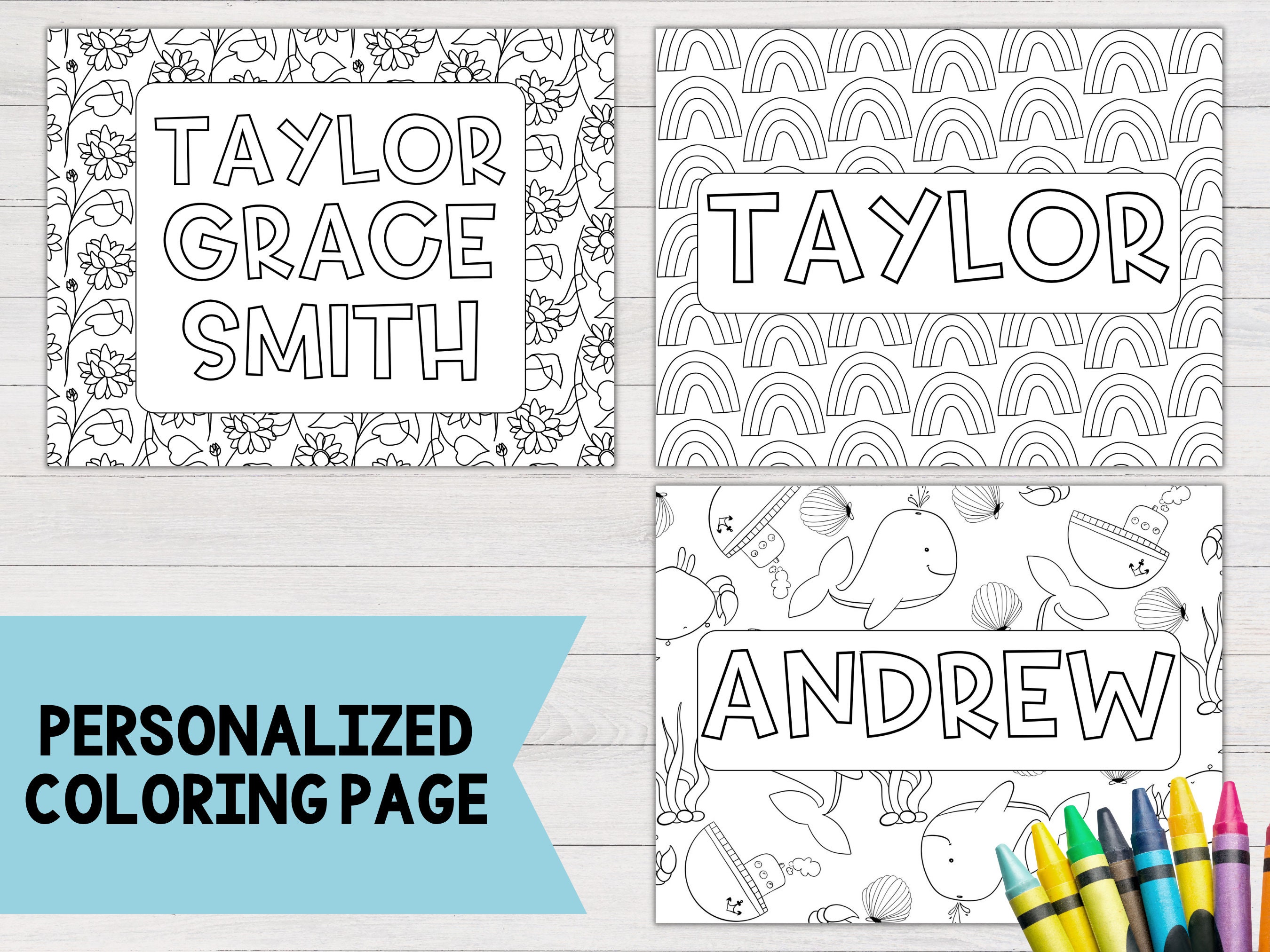 Personalized coloring page custom coloring pages name coloring page coloring book custom coloring personalized gift colouring page
