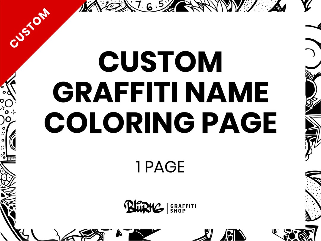 Custom name in graffiti letters coloring page digital download custom graffiti graffiti art coloring book page custom coloring