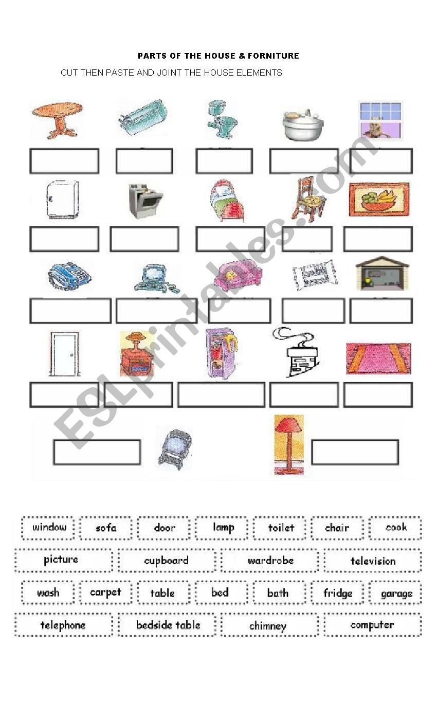 Parts of the house cut and paste