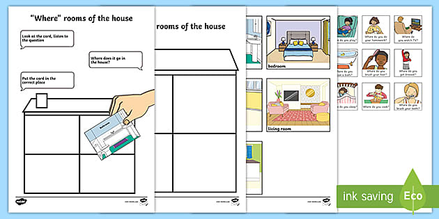 Where rooms of the house cut and stick activity