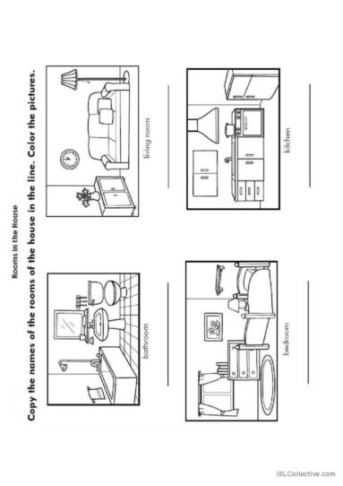 Rooms of the house glish esl worksheets pdf doc