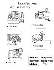 Parts of the house cut paste activiy