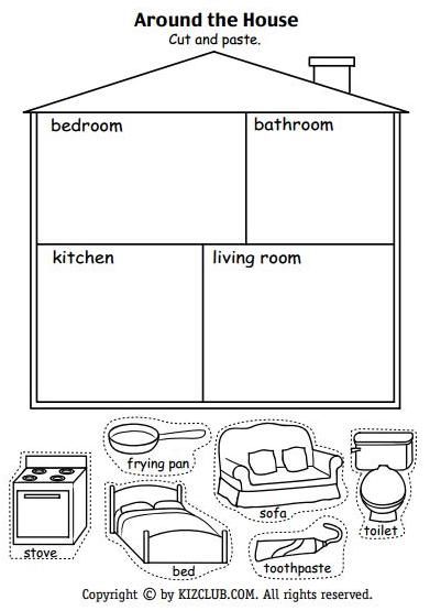 Around the house activity school worksheets worksheets for kids kindergarten worksheets
