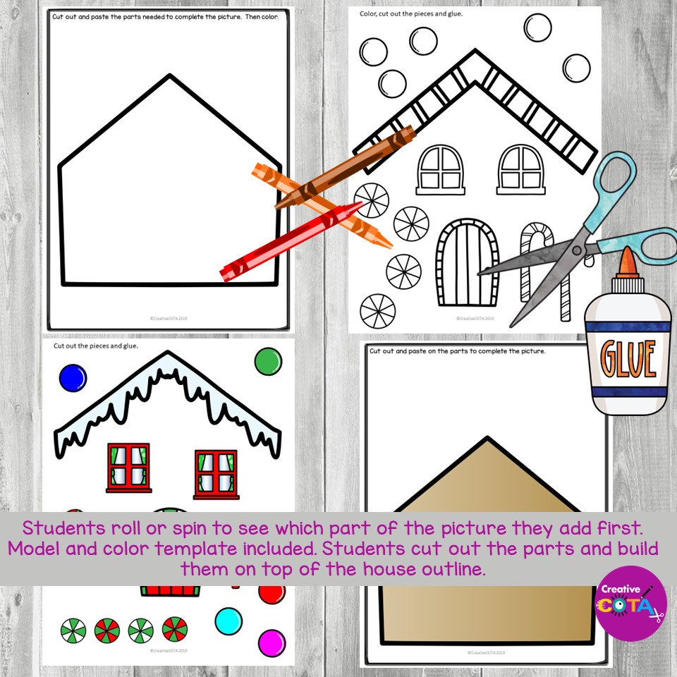Christmas roll and draw occupational therapy visual perception activities made by teachers