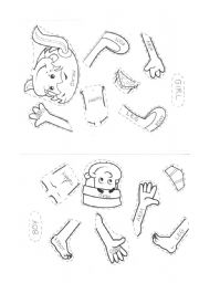 Body parts cloze and cut and paste