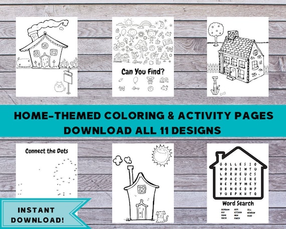 Real estate coloring pages download designs home themed kids activity pages printable showings open houses events appointments mortgage