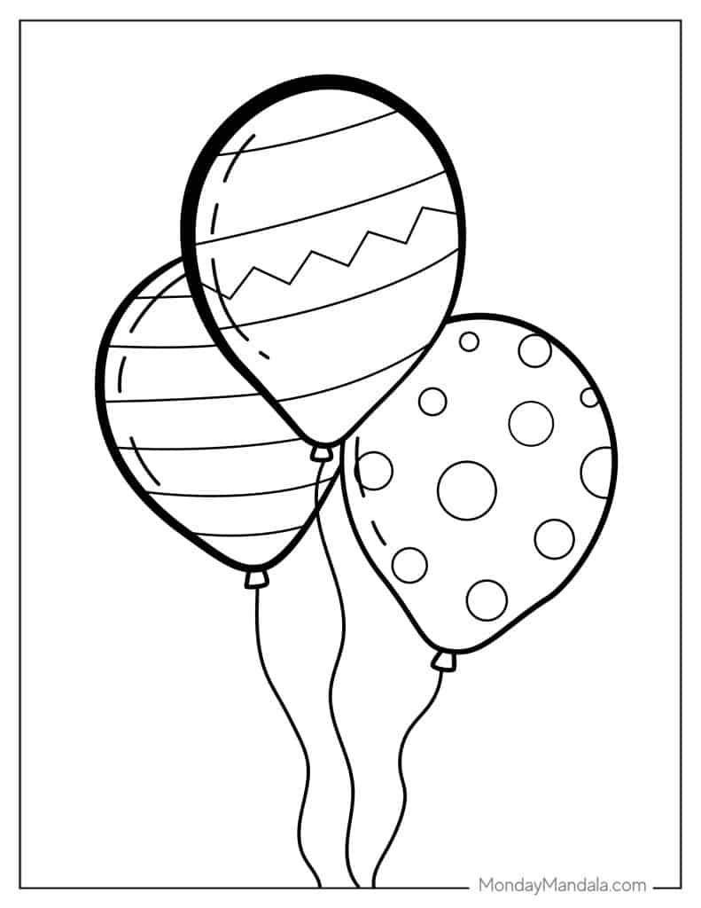Balloon coloring pages free pdf printables