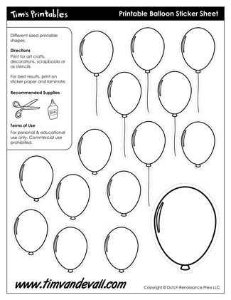 Printable balloon template birthday printables â tims printables balloon template balloons birthday coloring pages