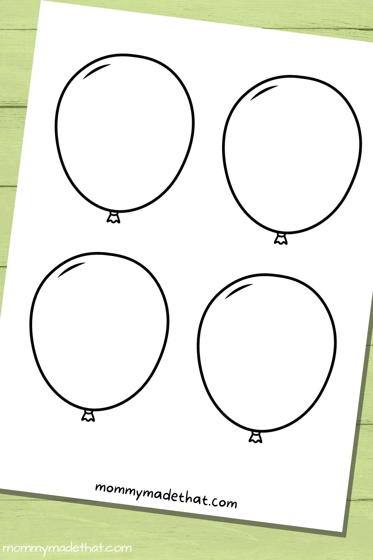 Free printable balloon templates different sizes