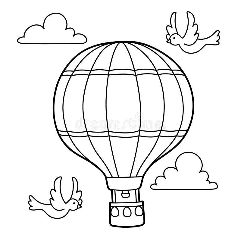 Hot air balloon coloring stock illustrations â hot air balloon coloring stock illustrations vectors clipart