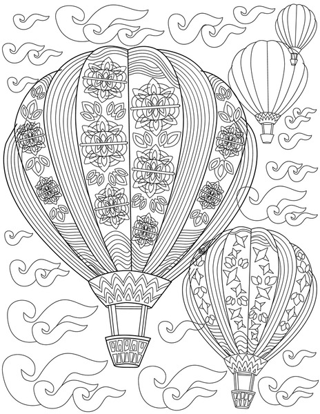 Balloon coloring pages royalty