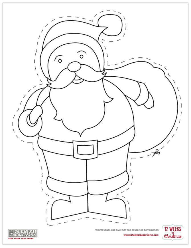 Free printables christmas coloring cutouts