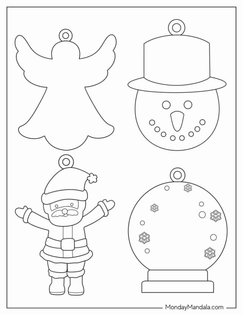 Printable christmas ornaments free pdf templates