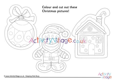 Christmas louring picture cutouts