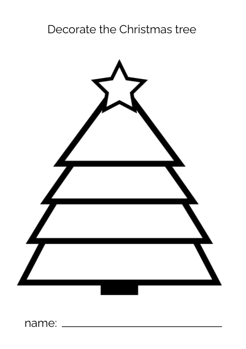 Free christmas tree coloring page template