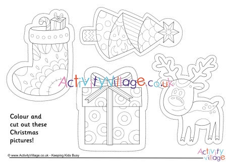 Christmas louring picture cutouts