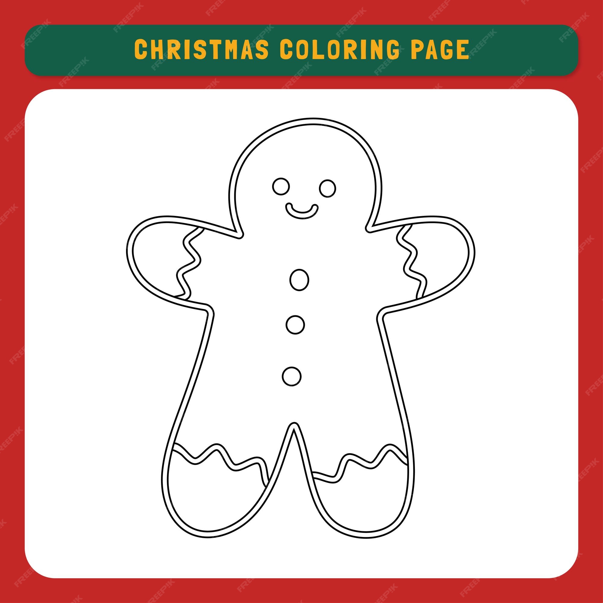 Premium vector christmas coloring page for kids