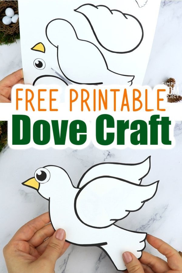 Free printable cut and paste dove craft for kids with dove template â simple mom project