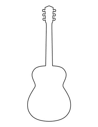 Acoustic guitar pattern use the printable outline for crafts creaâ moldes de notas musicais desenhos de instrumentos musicais festas temãtica de discoteca