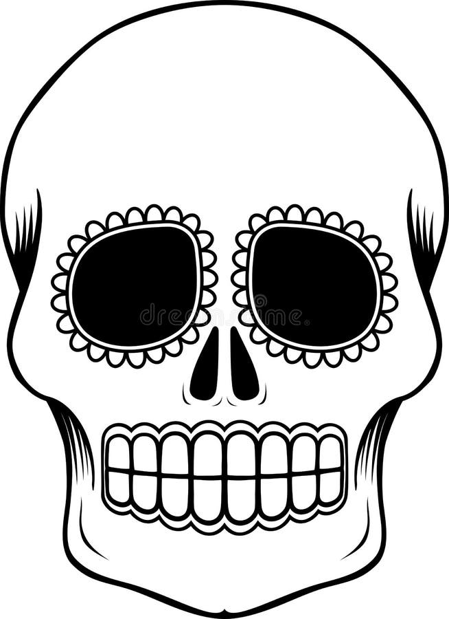 Mexican sugar skull template stock vector