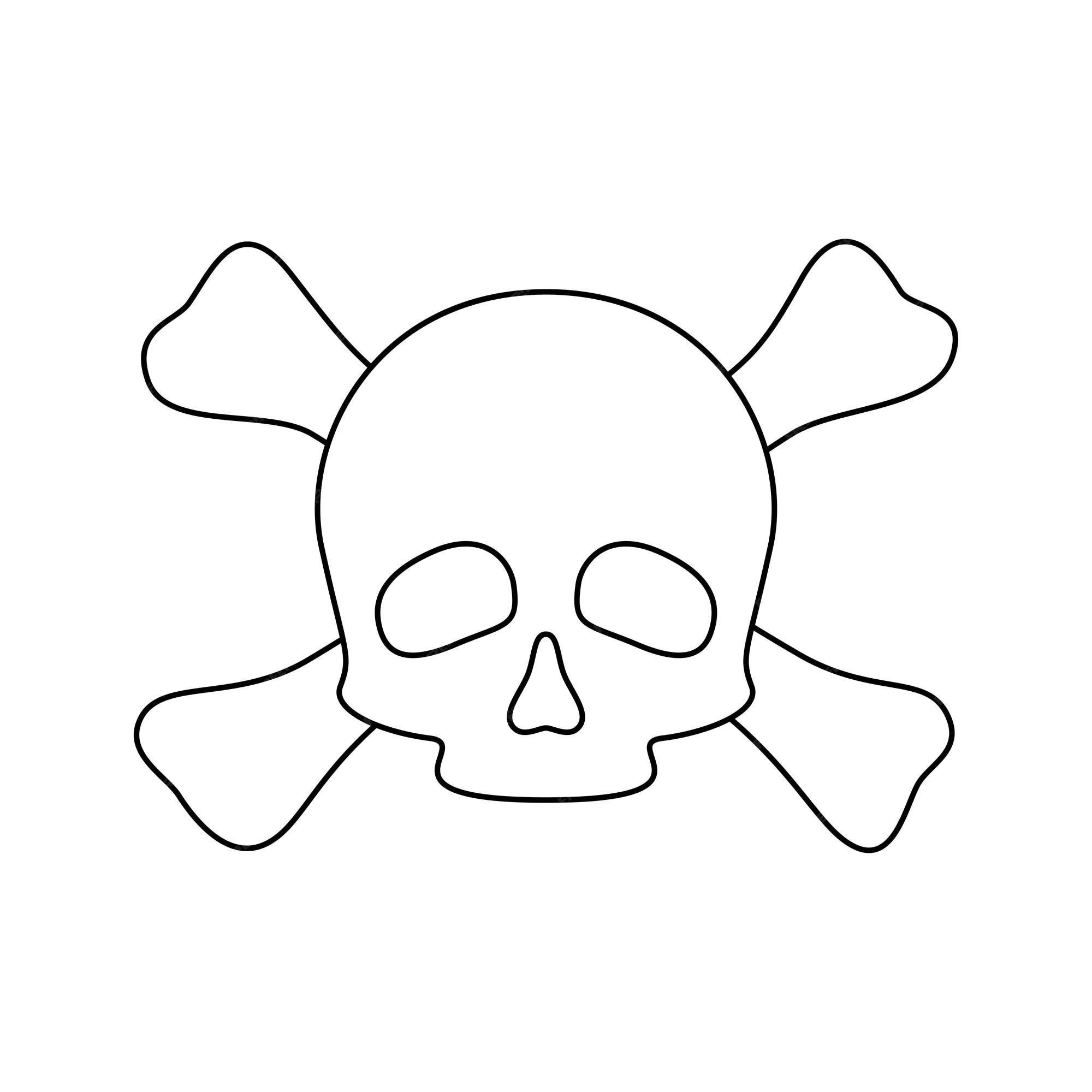 Premium vector coloring page with skull and crossbones for kids