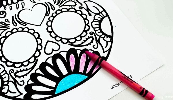 Printable sugar skull coloring page â sugar spice and glitter