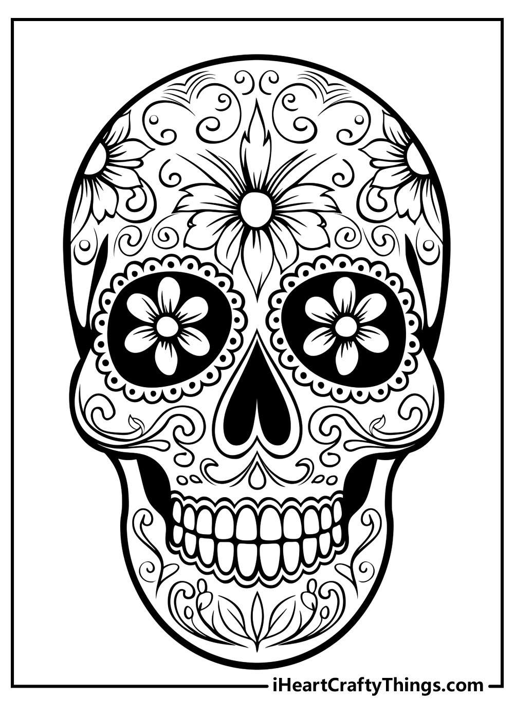 Sugar skull coloring pages free printables