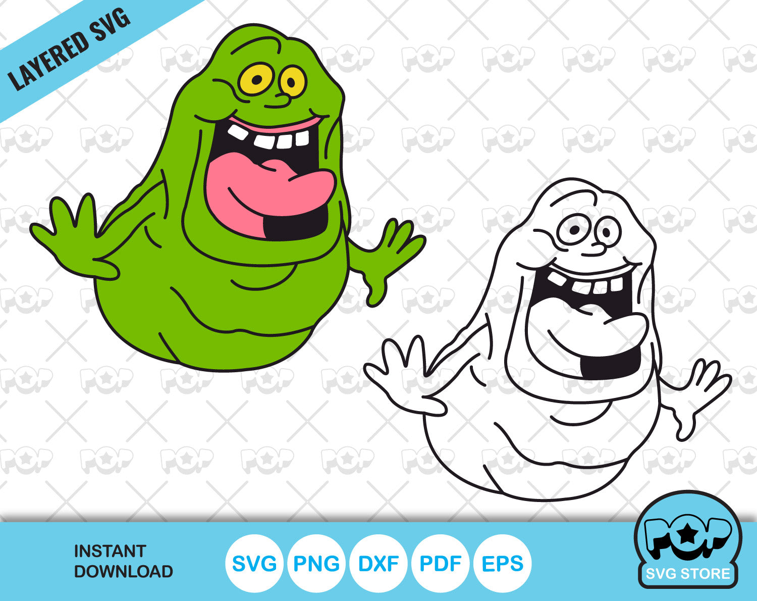 Ghostbusters slimer clipart svg cutting files for cricut silhouette instant download â
