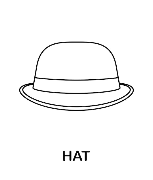 Premium vector coloring page with hat for kids