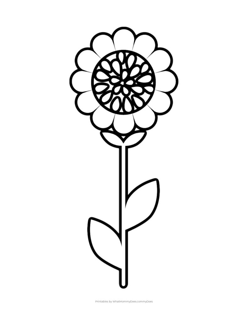 Simple flower coloring page