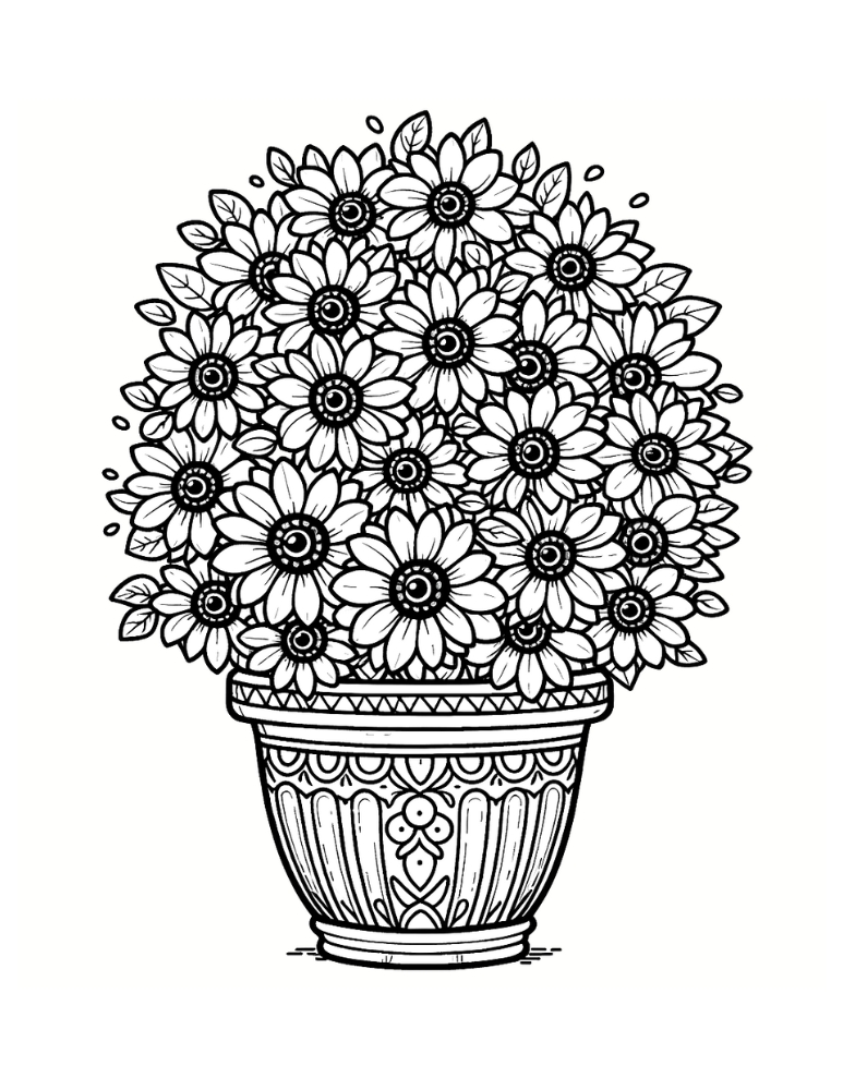 Free printable sunflower coloring pages