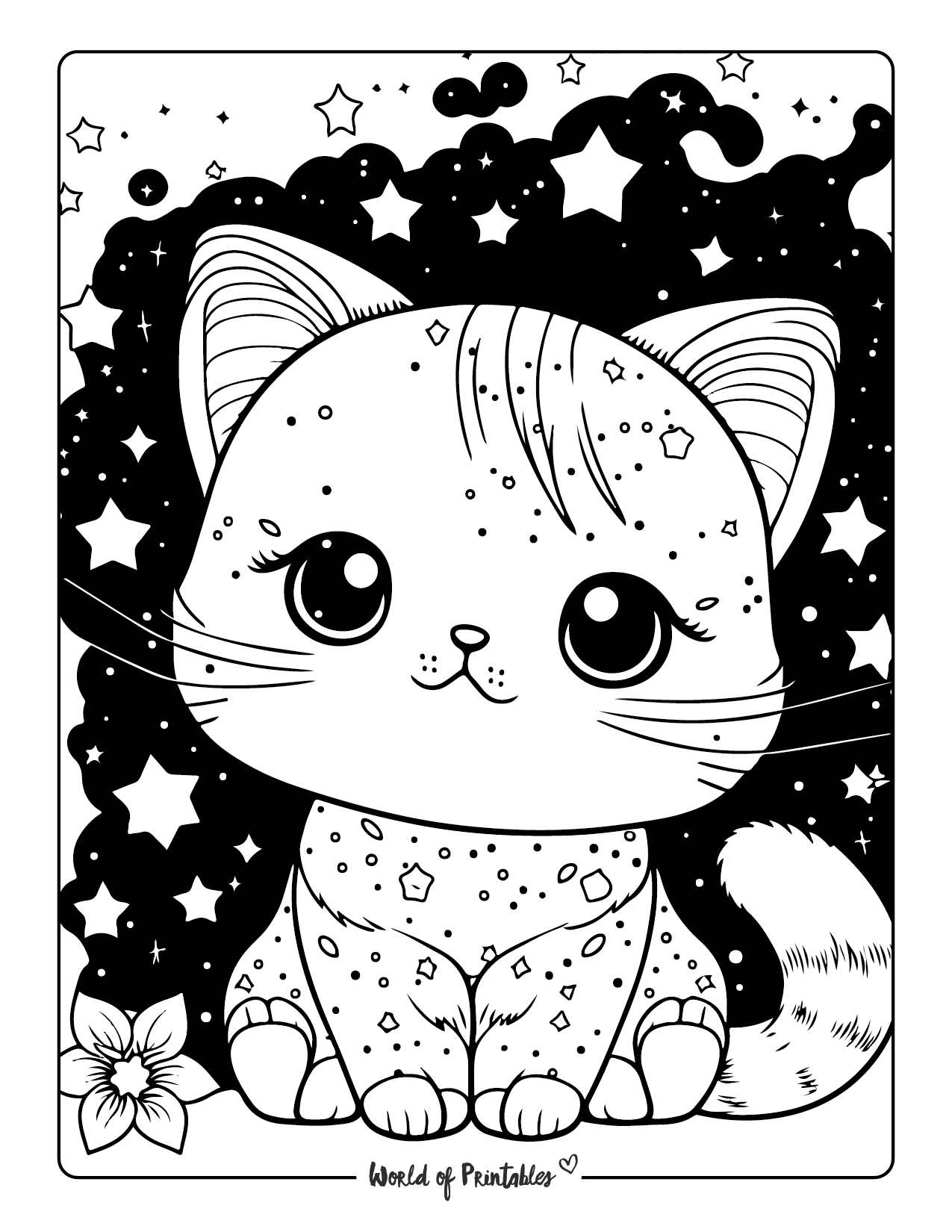 Cat coloring pages for kids adults
