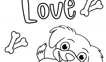 Dog coloring pages two kids and a coupon