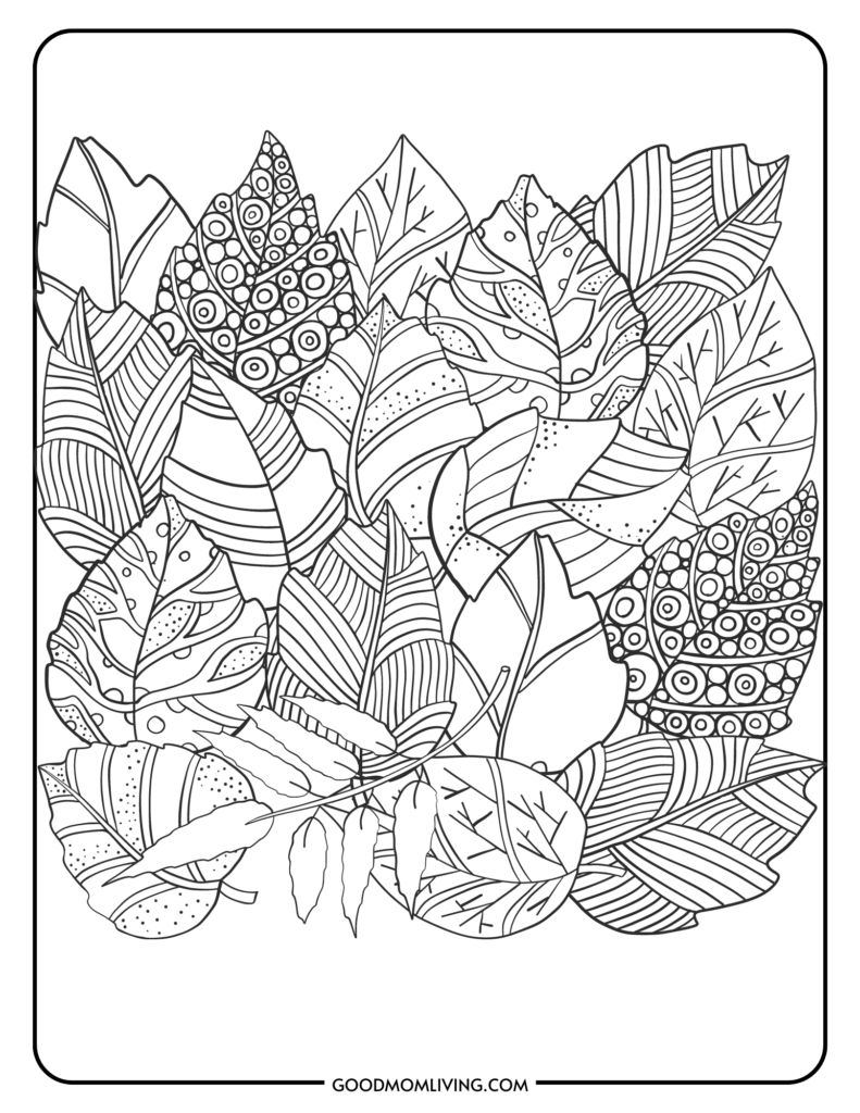 Fall leaves coloring pages free printable for kids