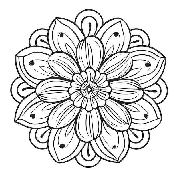 Premium vector cute flowers printable coloring page spring floral isolated on white background